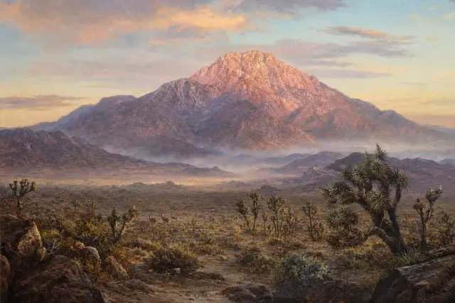 Avi Kwa Ame: Spirit Mountain at dawn, the center of Mojave creation. (AI illustration)